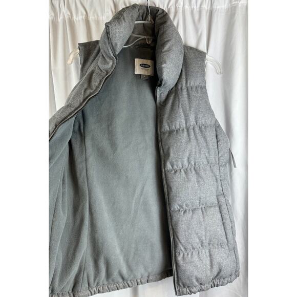 Old Navy Canvas Puffer Vest Gray M gorpcore cold weather 64-05, NWT - Picture 5 of 16